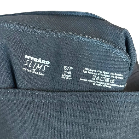 NWT Peter Nygard Slims Leggings in Black with White Trim Size S - Picture 13 of 13